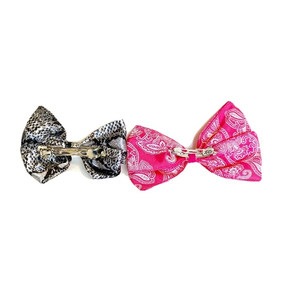 Hair Bow Lot Unicorn Pink Red Blue Flower Polka Dot Paisley Animal Print Plaid - Picture 6 of 11